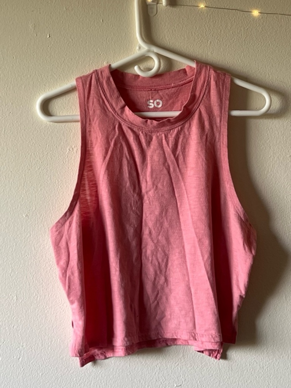 SO Pink Boxy Cropped Tank Top